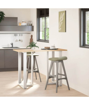 Picioare de masă de bar în formă de T, 2 buc., alb, 60x35x(100-101) cm, oțel - WOODBB2386