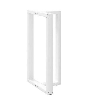 Picioare de masă de bar în formă de T, 2 buc., alb, 60x35x(100-101) cm, oțel - WOODBB2386