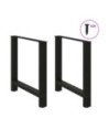 Picioare masă de sufragerie negre, 2 buc., 70x(72-73) cm, oțel - WOODBB2387