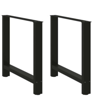 Picioare masă de sufragerie negre, 2 buc., 70x(72-73) cm, oțel - WOODBB2387