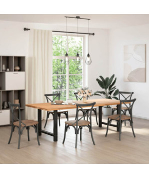 Picioare masă de sufragerie negre, 2 buc., 70x(72-73) cm, oțel - WOODBB2387