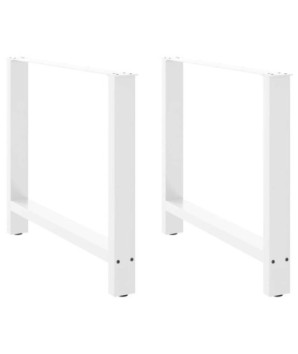 Picioare masă de sufragerie albe, 2 buc., 90x(72-73) cm, oțel - WOODBB2388