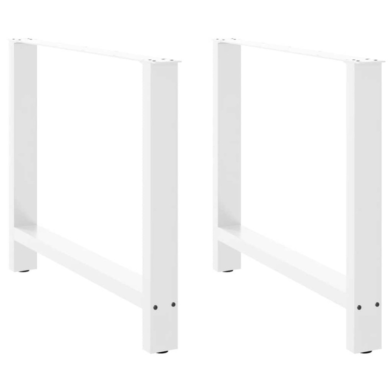 Picioare masă de sufragerie albe, 2 buc., 90x(72-73) cm, oțel - WOODBB2388