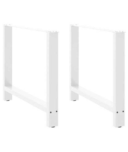 Picioare masă de sufragerie albe, 2 buc., 90x(72-73) cm, oțel - WOODBB2388