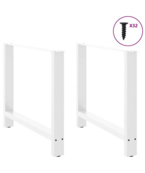 Picioare masă de sufragerie albe, 2 buc., 90x(72-73) cm, oțel - WOODBB2388