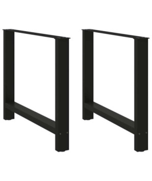 Picioare masă de sufragerie negre, 2 buc., 100x(72-73) cm, oțel - WOODBB2389