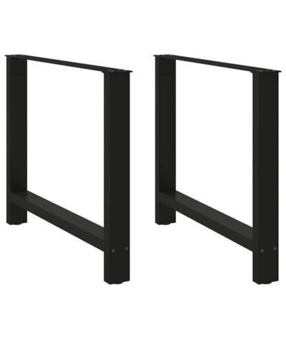 Picioare masă de sufragerie negre, 2 buc., 100x(72-73) cm, oțel - WOODBB2389