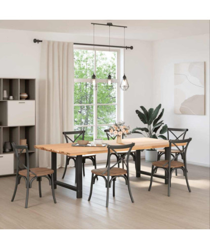 Picioare masă de sufragerie negre, 2 buc., 100x(72-73) cm, oțel - WOODBB2389