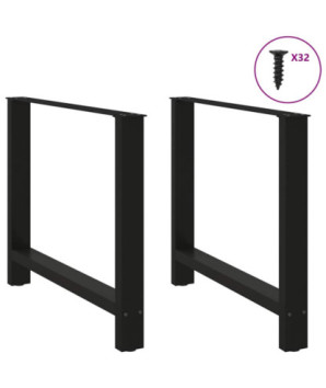 Picioare masă de sufragerie negre, 2 buc., 100x(72-73) cm, oțel - WOODBB2389