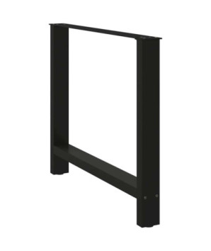 Picioare masă de sufragerie negre, 2 buc., 100x(72-73) cm, oțel - WOODBB2389