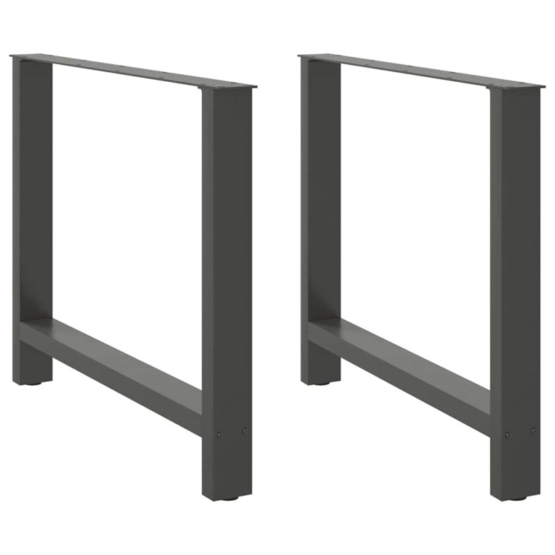 Picioare de masă antracit, 2 buc., 100x(72-73) cm, oțel - WOODBB2390