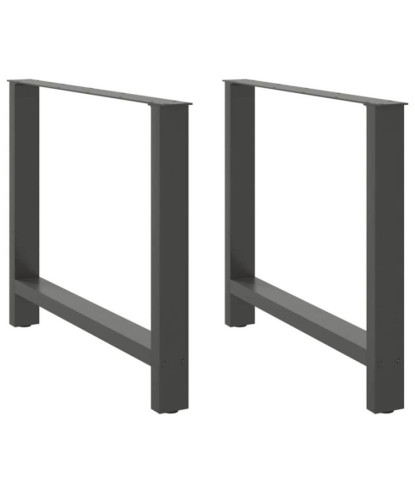 Picioare de masă antracit, 2 buc., 100x(72-73) cm, oțel - WOODBB2390