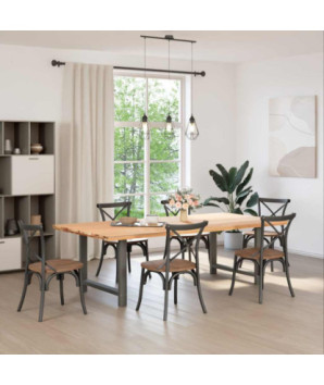 Picioare de masă antracit, 2 buc., 100x(72-73) cm, oțel - WOODBB2390