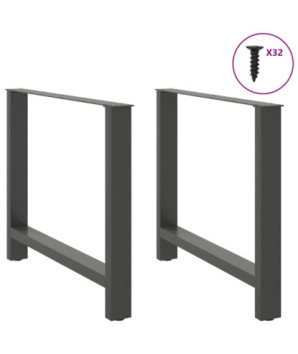 Picioare de masă antracit, 2 buc., 100x(72-73) cm, oțel - WOODBB2390