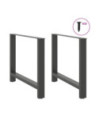 Picioare de masă antracit, 2 buc., 100x(72-73) cm, oțel - WOODBB2390