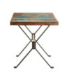 Masă de bucătărie, 140 x 70 x 76 cm, lemn reciclat, cu aspect industrial - WOODBB257 Masă de bucătărie, 140 x 70 x 76 cm, lemn reciclat, cu aspect industrial - WOODBB257