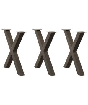 Picioare de masă în formă de X, 3 buc., oțel natural, 70x(72-73) cm - WOODBB2402