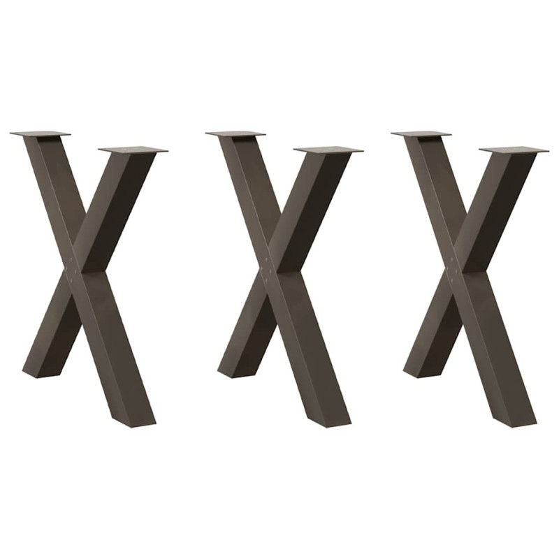 Picioare de masă în formă de X, 3 buc., oțel natural, 70x(72-73) cm - WOODBB2402 Picioare de masă în formă de X, 3 buc., oțel natural, 70x(72-73) cm - WOODBB2402