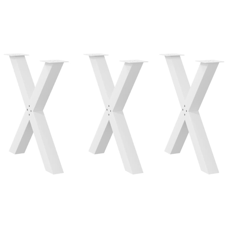 Picioare de masă în formă de X, 3 buc., alb, 80x(72-73) cm, oțel - WOODBB2403 Picioare de masă în formă de X, 3 buc., alb, 80x(72-73) cm, oțel - WOODBB2403