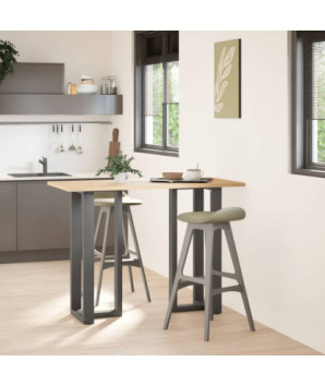 Picioare de masă de bar în formă de T, 2 buc., antracit, 40x35x(100-101) cm, oțel - WOODBB2404