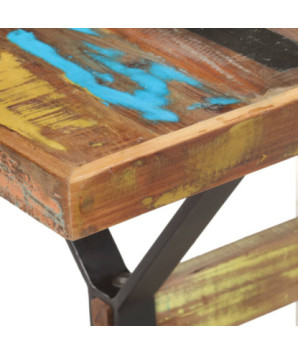 Masă de bucătărie, 140 x 70 x 76 cm, lemn reciclat, cu aspect industrial - WOODBB257