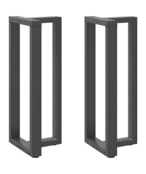 Picioare de masă de bar în formă de T, 2 buc., antracit, 50x35x(100-101) cm, oțel - WOODBB2405