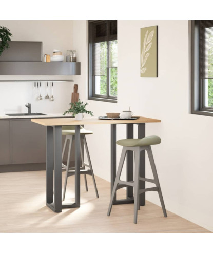 Picioare de masă de bar în formă de T, 2 buc., antracit, 50x35x(100-101) cm, oțel - WOODBB2405