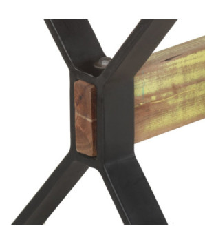 Masă de bucătărie, 140 x 70 x 76 cm, lemn reciclat, cu aspect industrial - WOODBB257