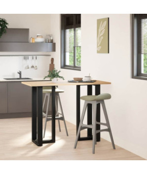Picioare de masă de bar în formă de T, 2 buc., negru, 40x35x(100-101) cm, oțel - WOODBB2406