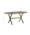 Masă de bucătărie, 140 x 70 x 76 cm, lemn reciclat, cu aspect industrial - WOODBB257 Masă de bucătărie, 140 x 70 x 76 cm, lemn reciclat, cu aspect industrial - WOODBB257