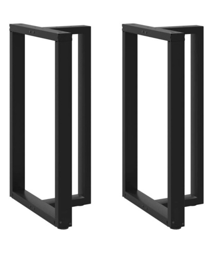 Picioare de masă de bar în formă de T, 2 buc., negru, 60x35x(100-101) cm, oțel - WOODBB2407