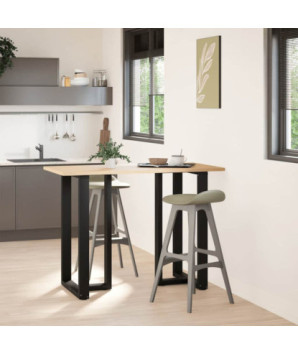 Picioare de masă de bar în formă de T, 2 buc., negru, 60x35x(100-101) cm, oțel - WOODBB2407