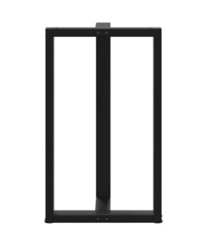 Picioare de masă de bar în formă de T, 2 buc., negru, 60x35x(100-101) cm, oțel - WOODBB2407