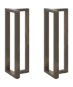 Picioare de masă de bar în formă de T, 2 buc., negru, 50x35x(110-111) cm, oțel - WOODBB2408