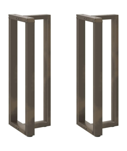 Picioare de masă de bar în formă de T, 2 buc., negru, 40x35x(110-111) cm, oțel - WOODBB2409