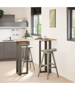 Picioare de masă de bar în formă de T, 2 buc., negru, 40x35x(110-111) cm, oțel - WOODBB2409