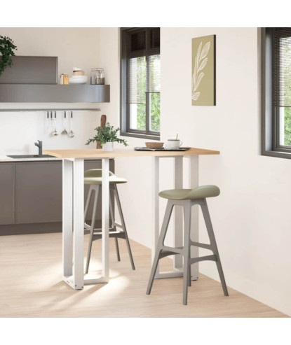 Picioare de masă de bar în formă de T, 2 buc., alb, 50x35x(110-111) cm, oțel - WOODBB2410