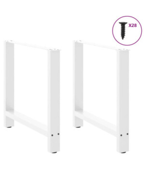 Picioare masă de sufragerie albe, 2 buc., 70x(72-73) cm, oțel - WOODBB2411