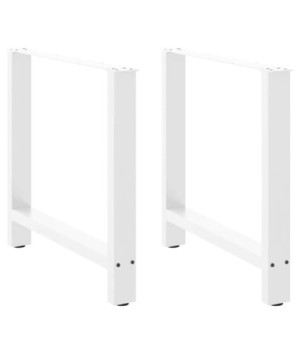 Picioare masă de sufragerie albe, 2 buc., 70x(72-73) cm, oțel - WOODBB2411
