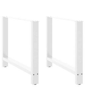 Picioare masă de sufragerie albe, 2 buc., 100x(72-73) cm, oțel - WOODBB2422