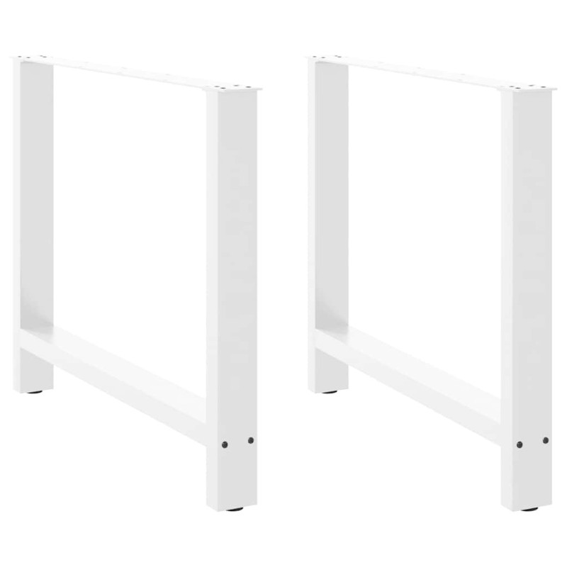 Picioare masă de sufragerie albe, 2 buc., 100x(72-73) cm, oțel - WOODBB2422