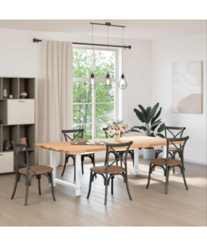 Picioare masă de sufragerie albe, 2 buc., 100x(72-73) cm, oțel - WOODBB2422