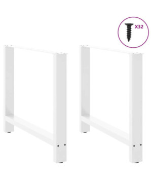 Picioare masă de sufragerie albe, 2 buc., 100x(72-73) cm, oțel - WOODBB2422