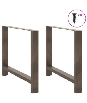 Picioare de masă din oțel natural, 2 buc., 100x(72-73) cm, oțel - WOODBB2423