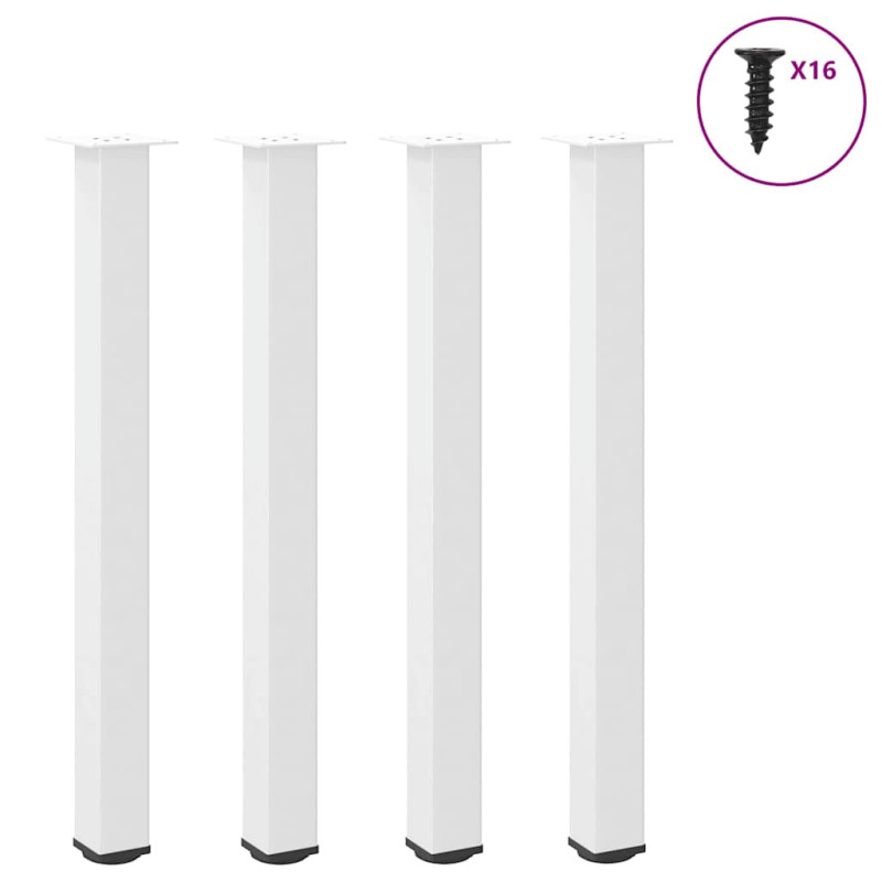 Picioare de masă de bar, 4 buc., alb, 100-102 cm, oțel - WOODBB2425