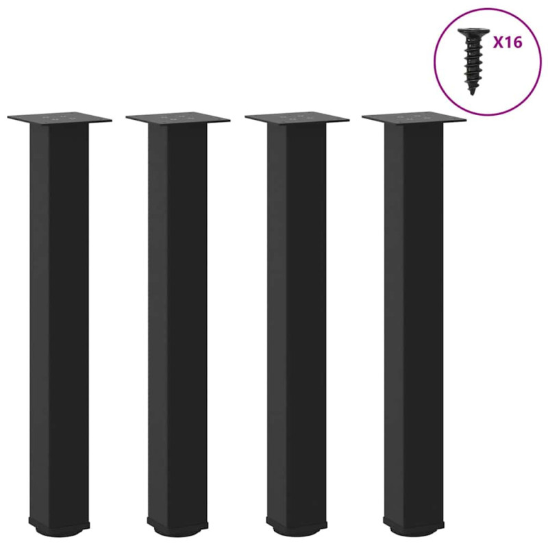 Picioare masă consolă, 4 buc., negru, 72-74 cm, oțel - WOODBB2427