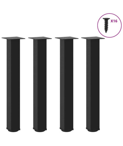 Picioare masă consolă, 4 buc., negru, 72-74 cm, oțel - WOODBB2427