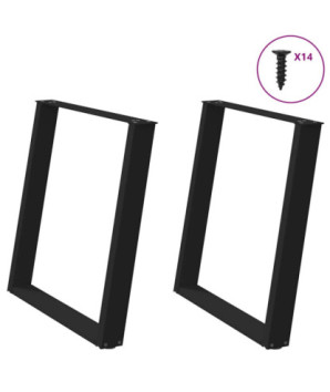 Picioare de masă în formă de U, 2 buc., negru, 70x(72-73) cm, oțel - WOODBB2430