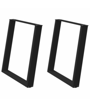 Picioare de masă în formă de U, 2 buc., negru, 70x(72-73) cm, oțel - WOODBB2430