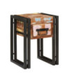 Măsuță laterală 30 x 30 x 40 cm Lemn reciclat solid și metal, cu aspect rustic, cu aspect industrial - WOODBB2432 Măsuță laterală 30 x 30 x 40 cm Lemn reciclat solid și metal, cu aspect rustic, cu aspect industrial - WOODBB2432